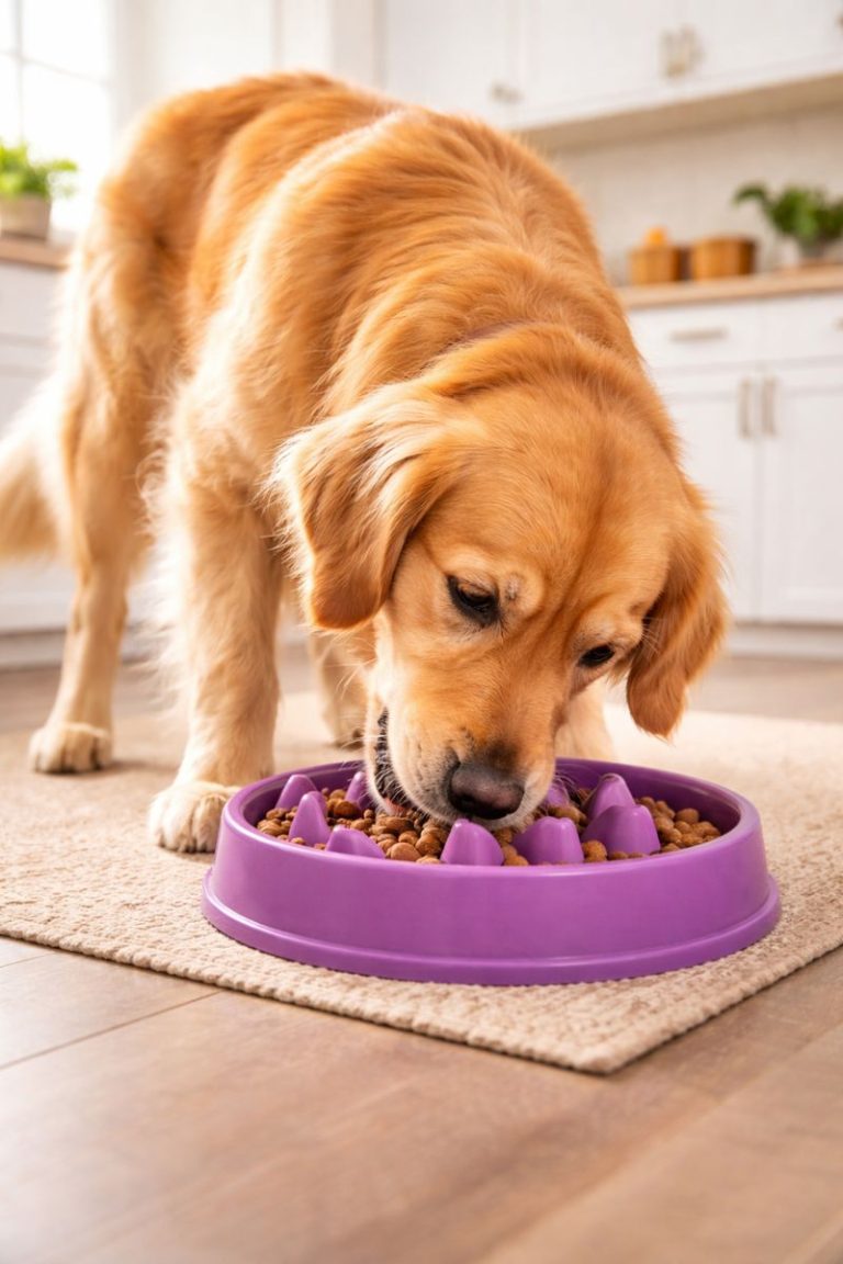 Dog with Slow Feeder Bowl